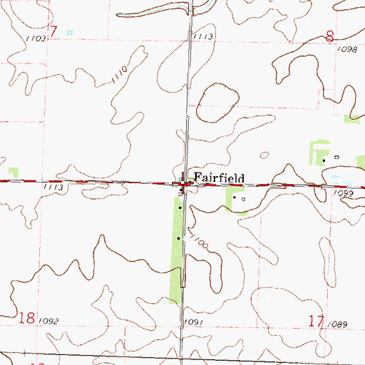 Topographic Map of Fairfield, MN