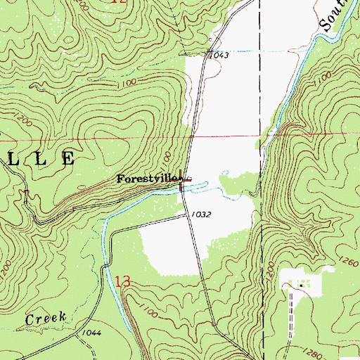 Topographic Map of Forestville, MN