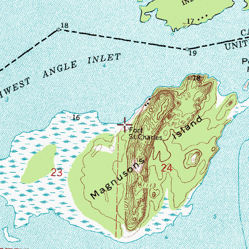 Topographic Map of Fort Saint Charles, MN