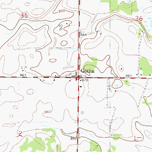 Topographic Map of Gotha, MN