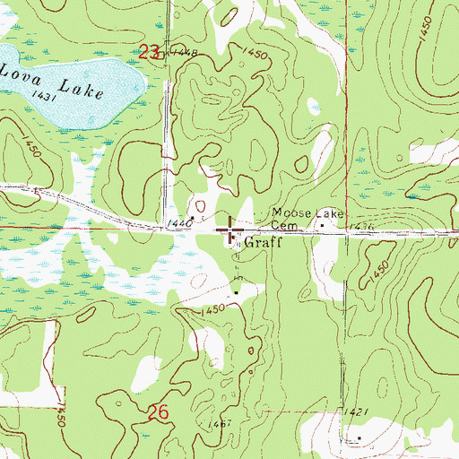 Topographic Map of Graff, MN