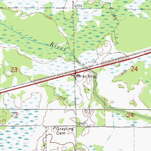 Topographic Map of Grayling, MN