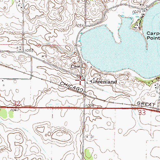Topographic Map of Greenland, MN