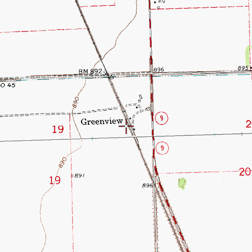 Topographic Map of Greenview, MN