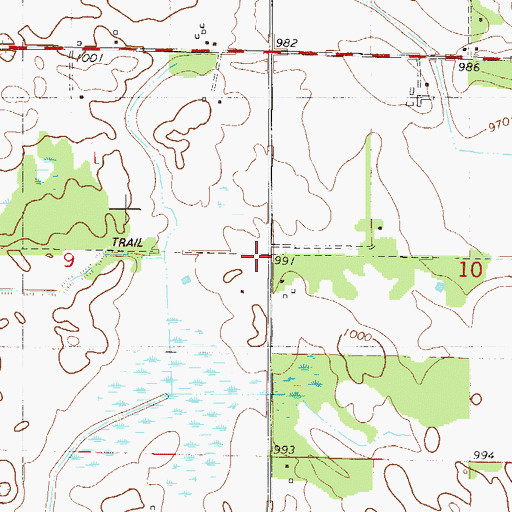 Topographic Map of Hazelton, MN