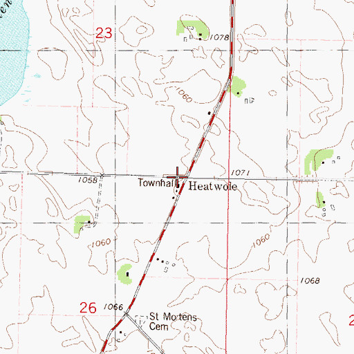 Topographic Map of Heatwole, MN