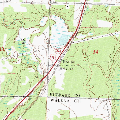 Topographic Map of Horton, MN