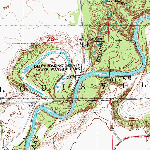 Topographic Map of Huot, MN