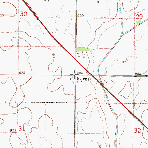 Topographic Map of Kerns, MN
