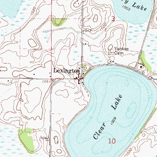 Topographic Map of Lexington, MN
