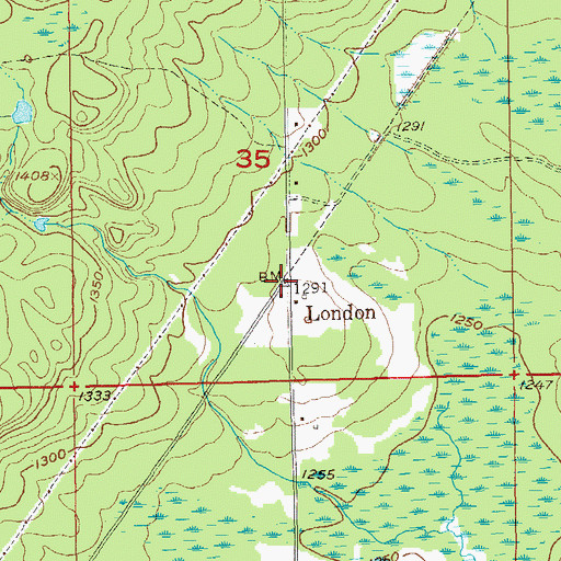 Topographic Map of London, MN