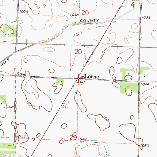 Topographic Map of Lorne, MN