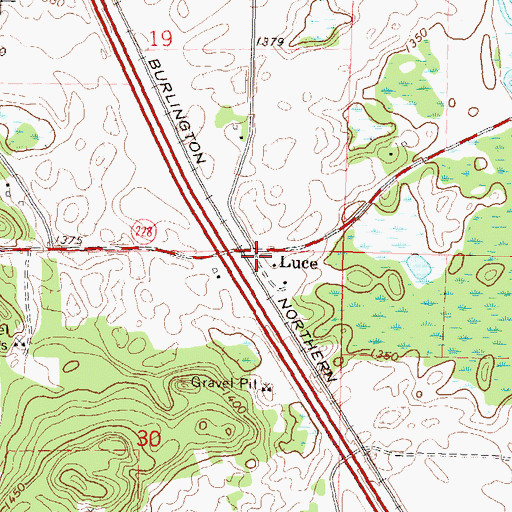 Topographic Map of Luce, MN