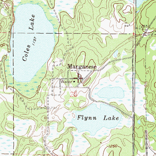 Topographic Map of Manganese, MN