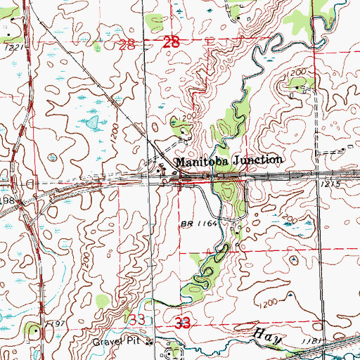 Topographic Map of Manitoba Junction, MN