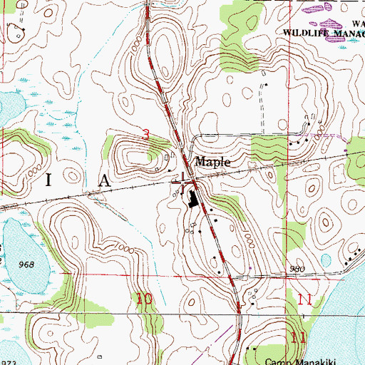 Topographic Map of Maple, MN