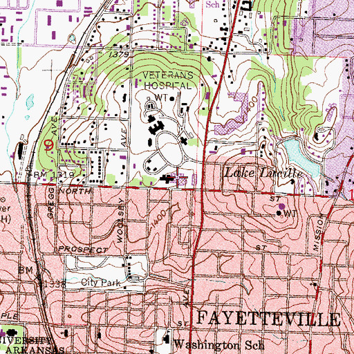 Topographic Map of Regency Hospital of Northwest Arkansas, AR