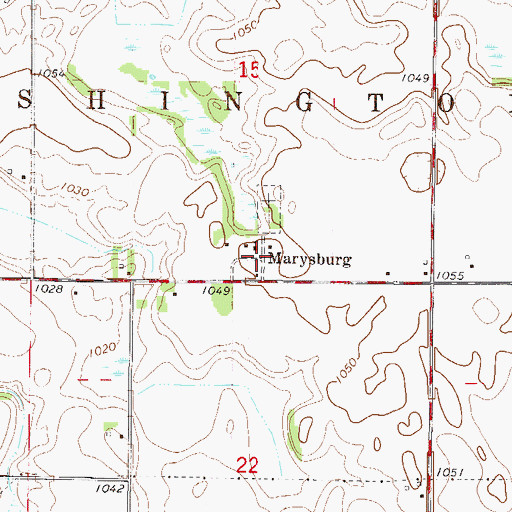 Topographic Map of Marysburg, MN