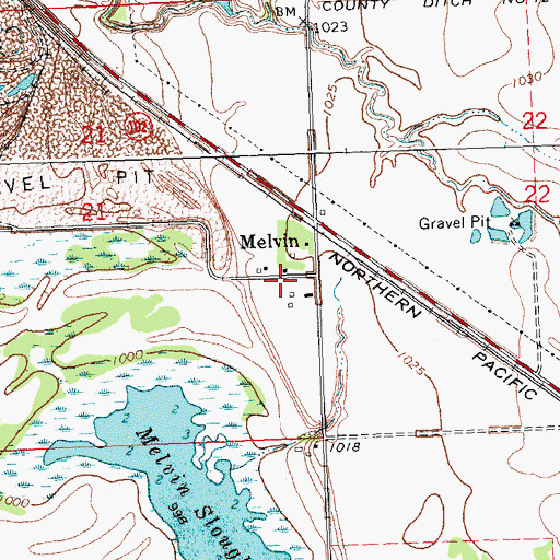 Topographic Map of Melvin, MN