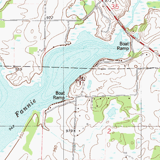Topographic Map of Minnesota Boys Town, MN
