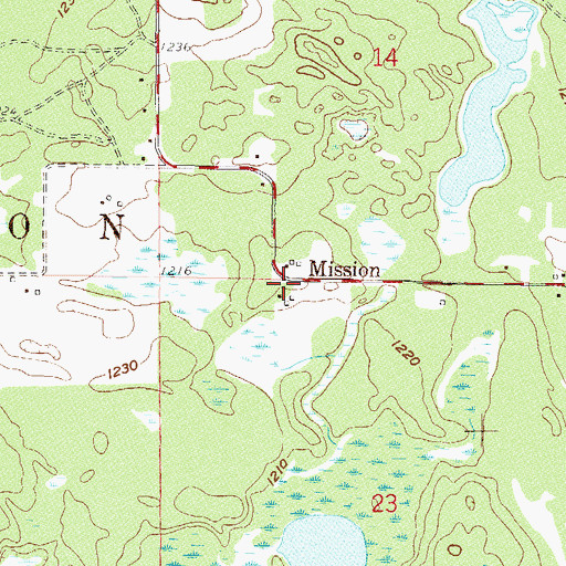 Topographic Map of Mission, MN