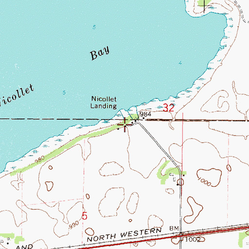 Topographic Map of Nicollet Landing, MN