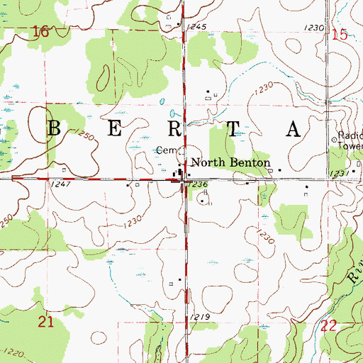Topographic Map of North Benton, MN