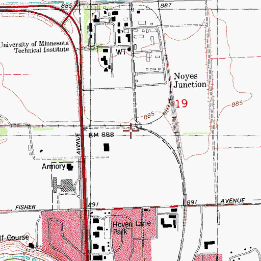 Topographic Map of Noyes Junction, MN