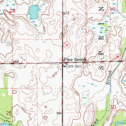 Topographic Map of Pine Brook, MN