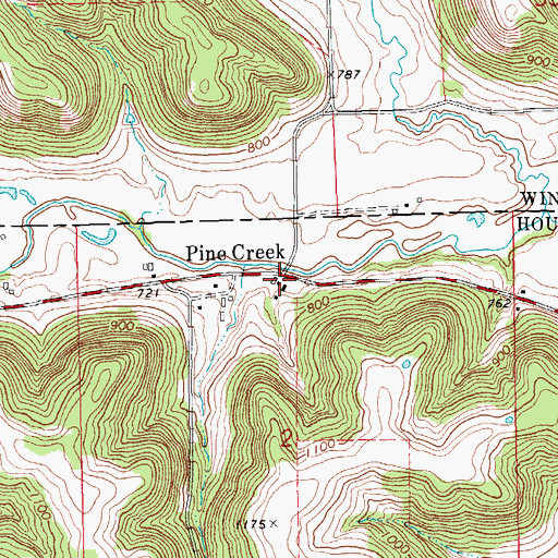 Topographic Map of Pine Creek, MN