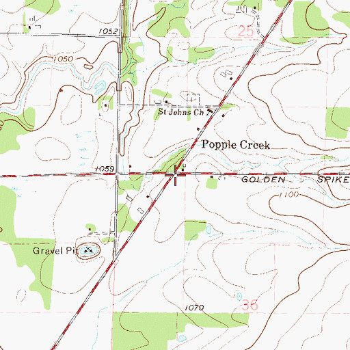 Topographic Map of Popple Creek, MN