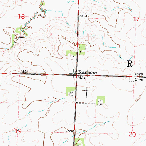 Topographic Map of Ransom, MN