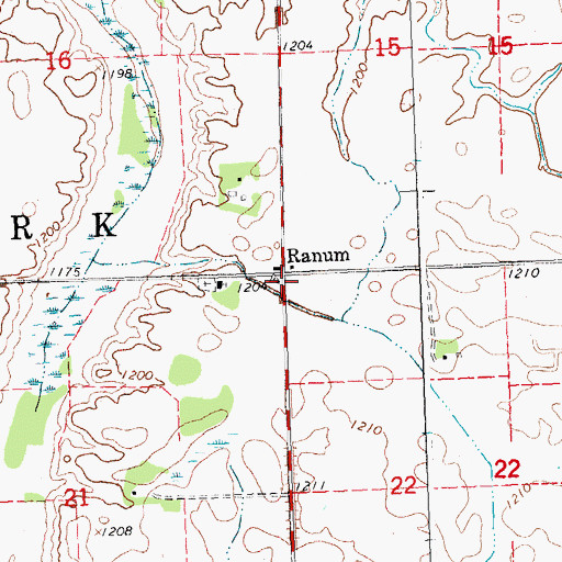 Topographic Map of Ranum, MN