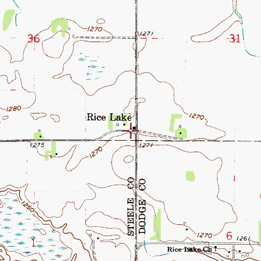 Topographic Map of Rice Lake, MN