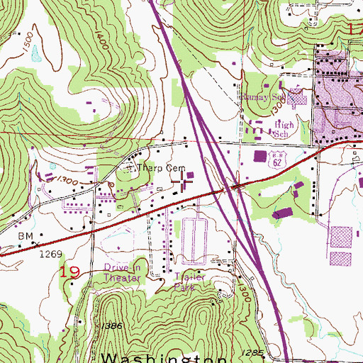 Topographic Map of Westgate Shopping Center, AR