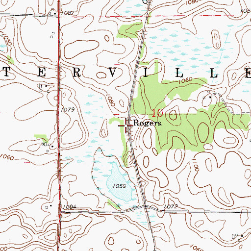 Topographic Map of Rogers, MN