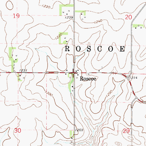 Topographic Map of Roscoe, MN