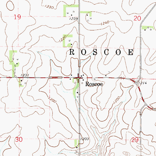 Topographic Map of Roscoe, MN