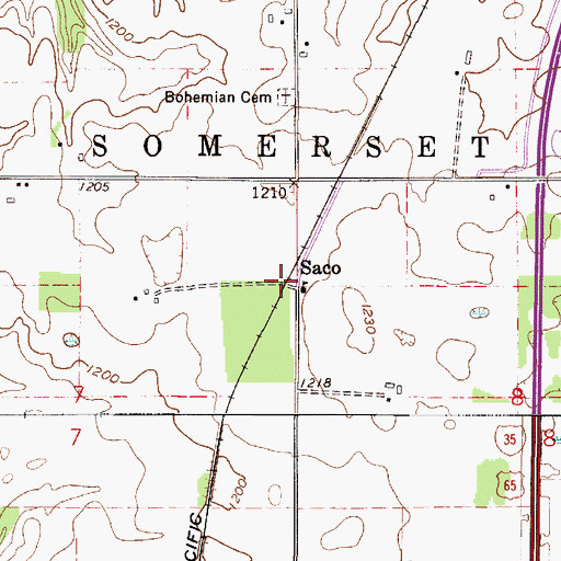 Topographic Map of Saco, MN