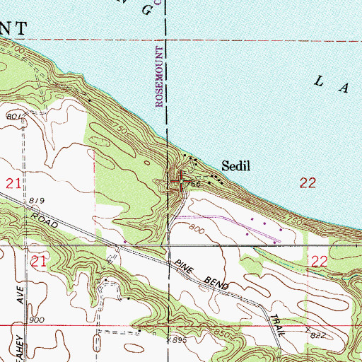 Topographic Map of Sedil, MN