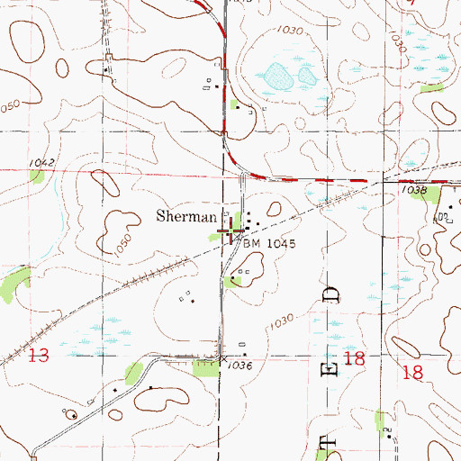 Topographic Map of Sherman, MN