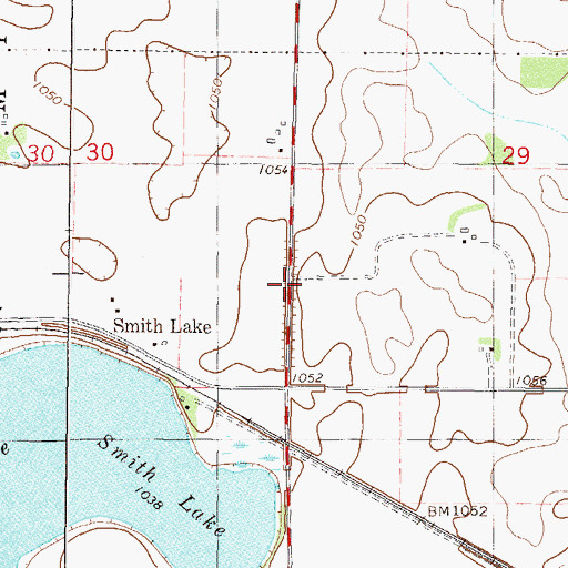 Topographic Map of Smith Lake, MN