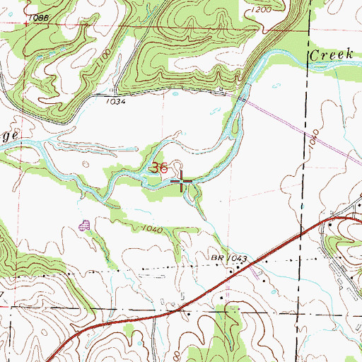 Topographic Map of Wildcat Creek, AR