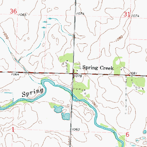 Topographic Map of Spring Creek, MN