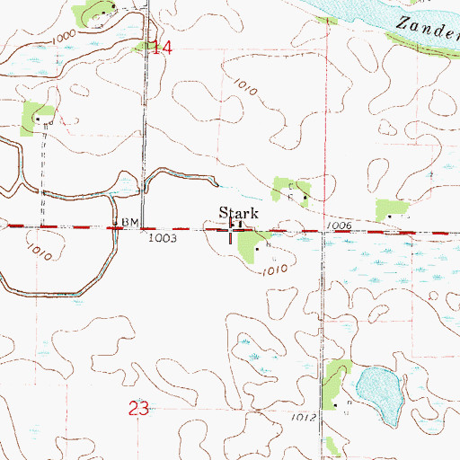 Topographic Map of Stark, MN