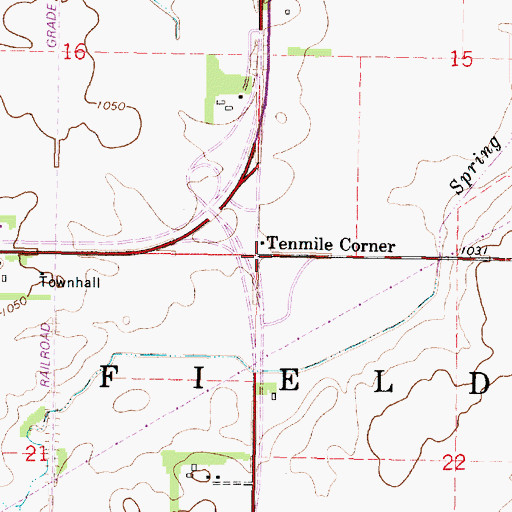 Topographic Map of Tenmile Corner, MN
