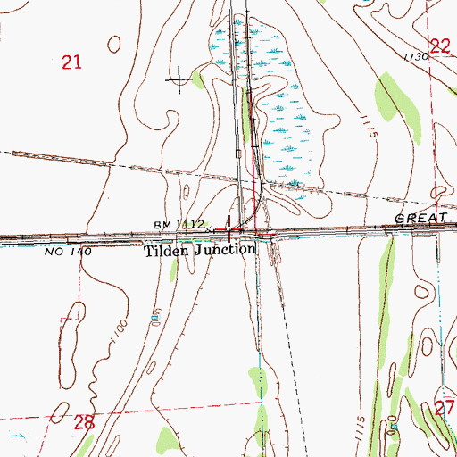 Topographic Map of Tilden Junction, MN