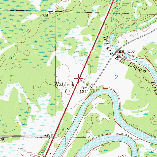 Topographic Map of Waldeck, MN