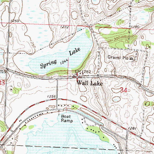 Topographic Map of Wall Lake, MN