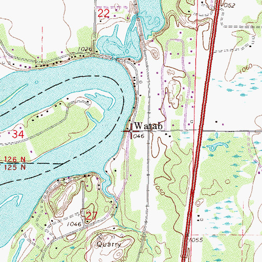 Topographic Map of Watab, MN